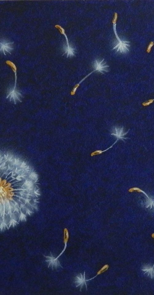 Wishes - dandelion painting; home, office décor by Liza Wheeler