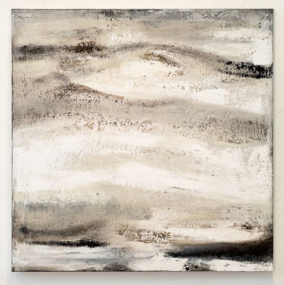 Brown white abstract painting DH218