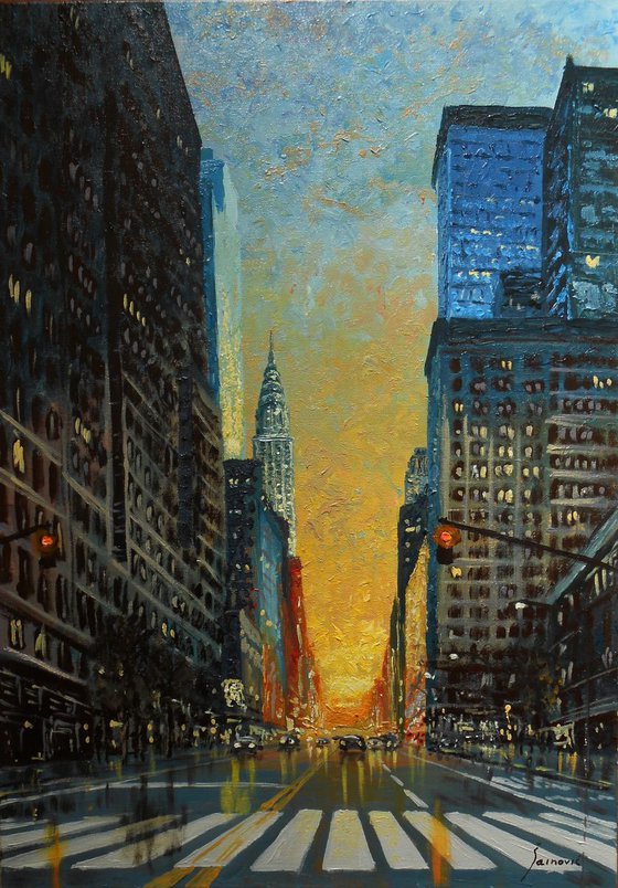 Good morning New York, original oil on canvas