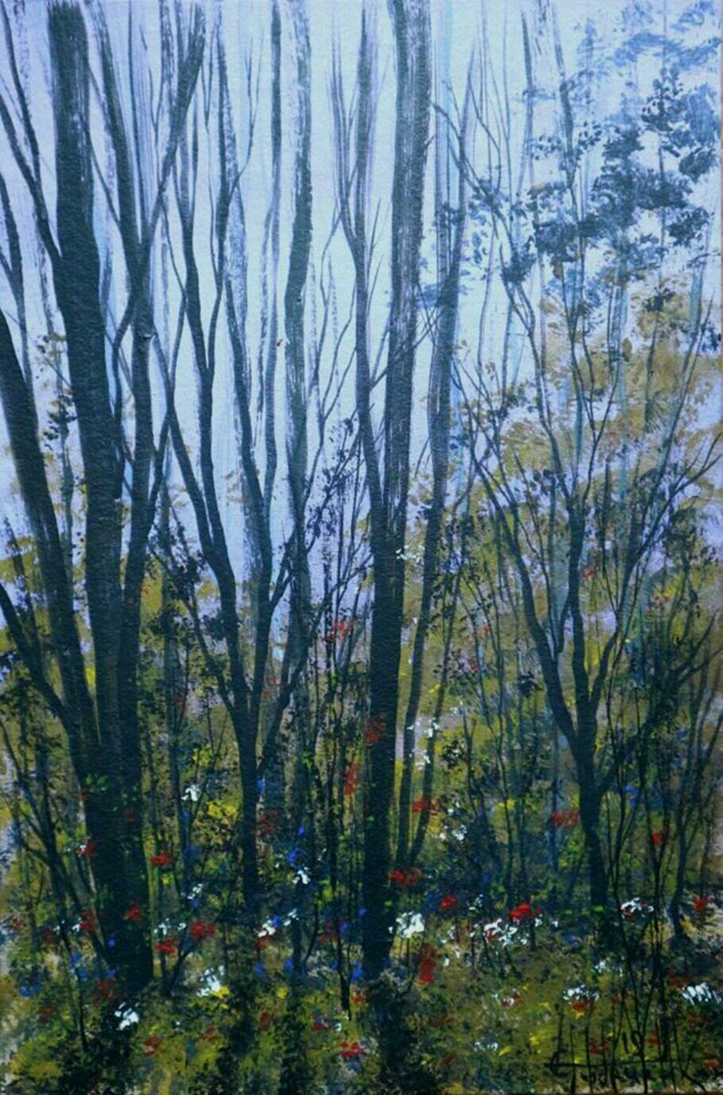 Forest. Acrylic on panel 30*20cm by Eugene Gorbachenko