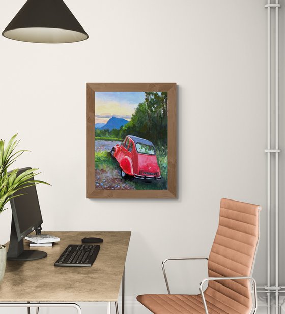Citroen 2CV with a view