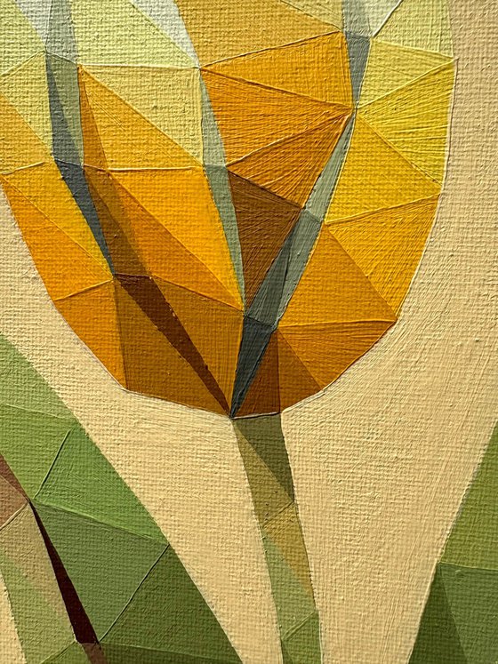 YELLOW SUNNY TULIPS IN A VASE