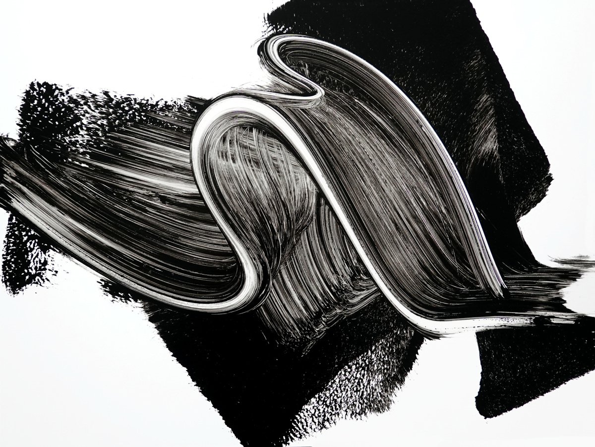 Expressive Abstract Acrylic Painting By Newel Hunter, 24 X 18", Rest Stop, Original Artwork