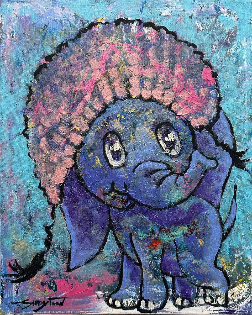 ORIGINAL painting 20x16 Elephant by Gabriella DeLamater