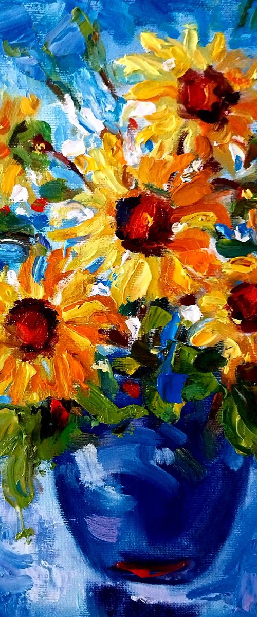 Still life with sunflowers by Andrej  Ostapchuk