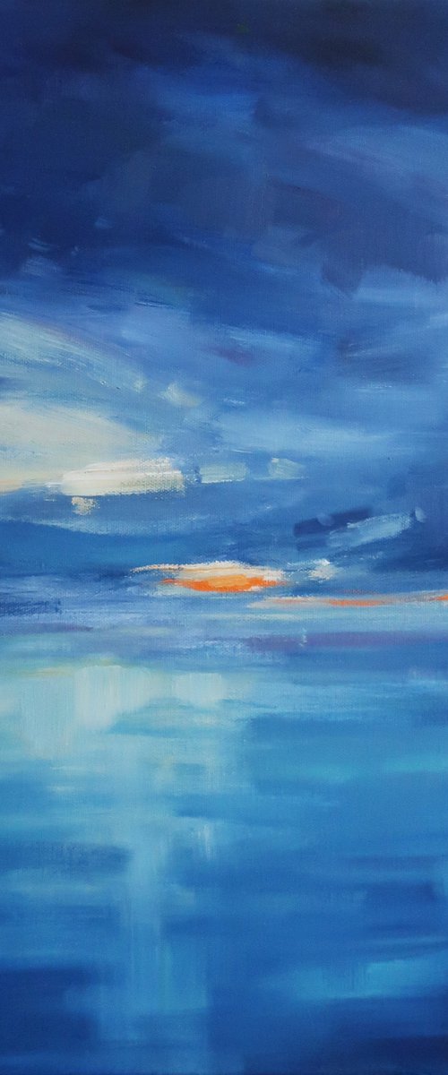 Oil painting Sea Seascape Landscape Blue ocean by Anna Shchapova