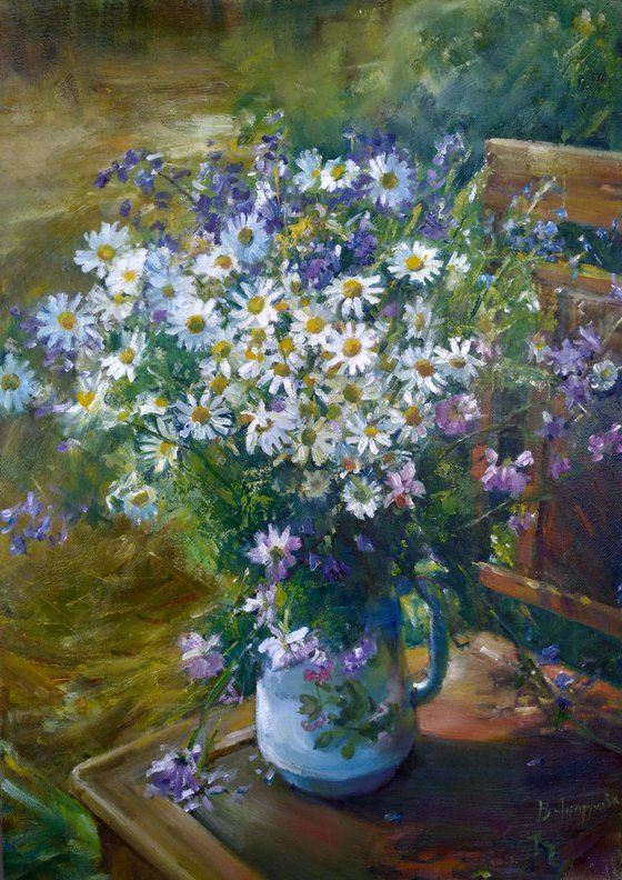 Wildflowers on a chair