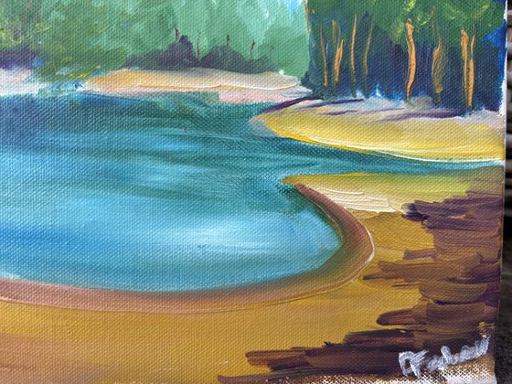 Lake in the forest. Pleinair