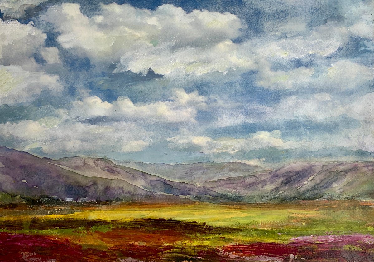 Impressionistic Landscape Painting By Suzsi Corio, 16 X 11", Under A Summer Sky, Original Artwork