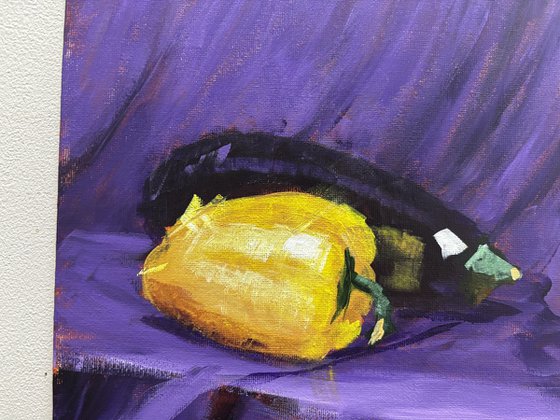 Eggplant and Yellow Pepper