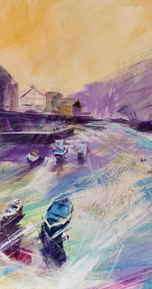 Boats at Rest, Staithes by Andrew Moodie