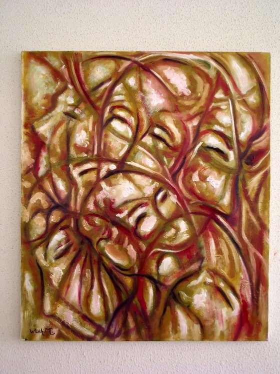 THE CHAOS - Illusionistic figures - Face combination - Oil on canvas (60×70cm)