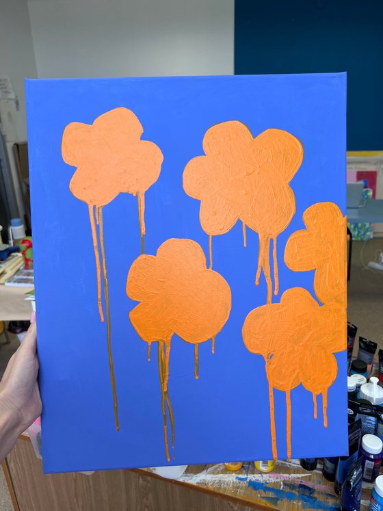 Dripping Orange Flower Clouds