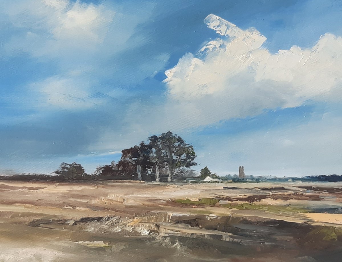 Norfolk landscape with church tower by Steve Keenan