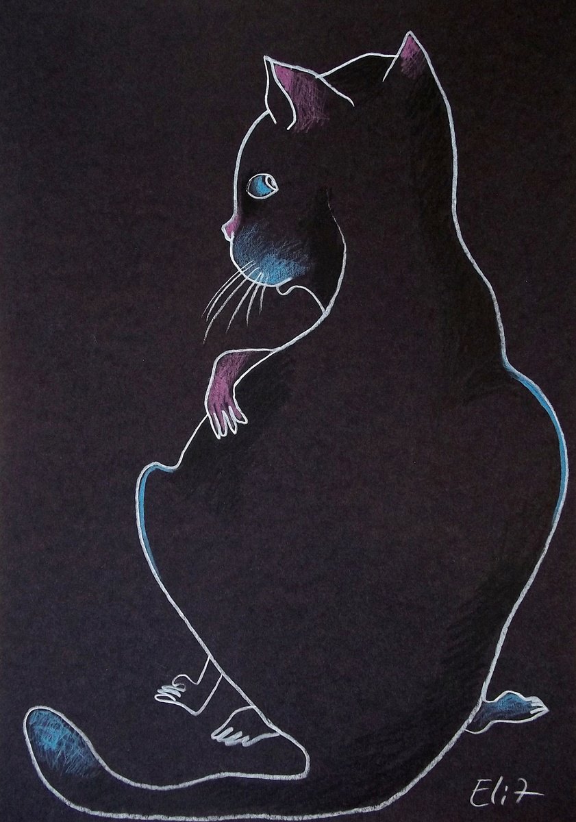 Expressive Animal Pencil Drawing By Elisheva Nesis, 9 X 13, Call Me!, Original Artwork