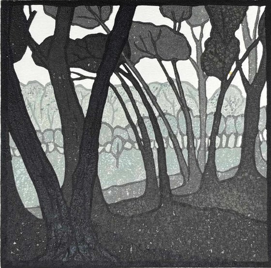 Retreat - Mini Linocut Print