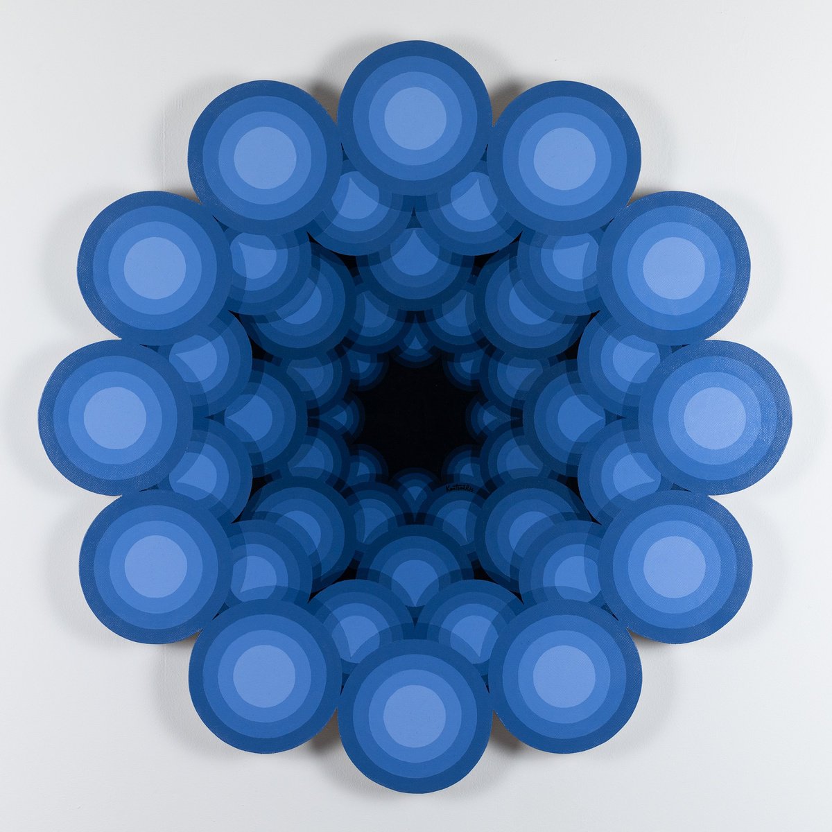 Geometric Abstract Acrylic Painting By George Koutsouris, 30 X 30, Quantum Abyss, Original Artwork