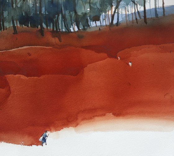 Steps and layers of red earth