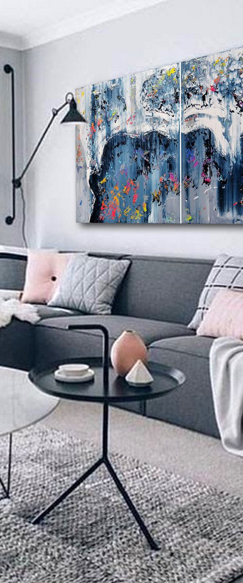 180x90cm. / abstract painting / Abstract 21114 by Alex Senchenko