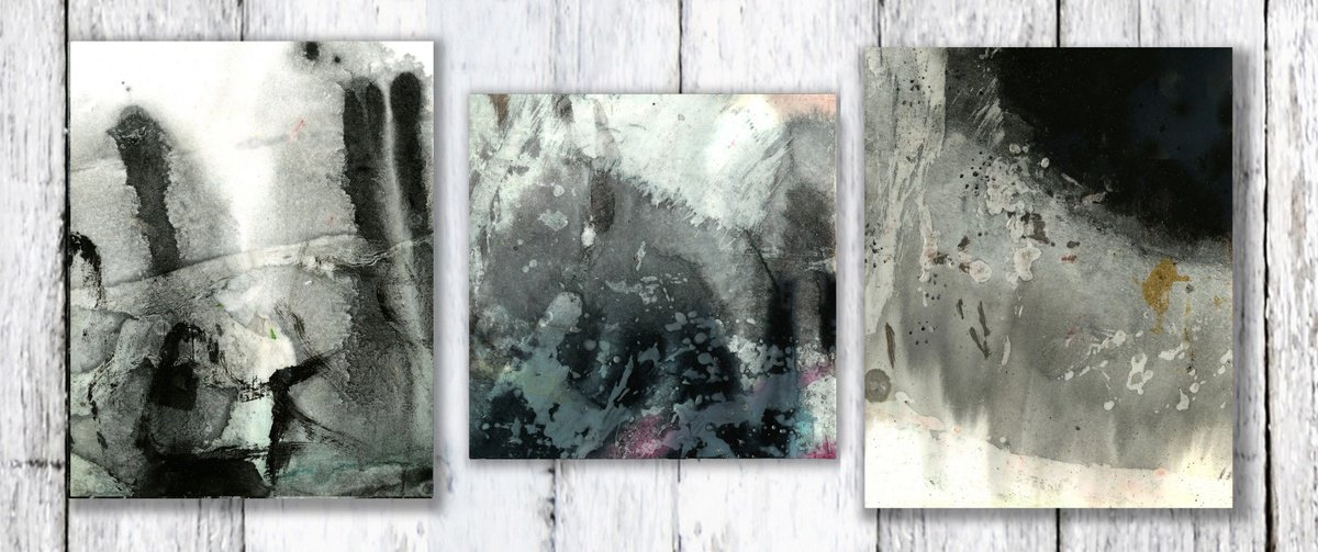 Abstract Painting By Kathy Morton Stanion, 12 X 5", Into The Mystic Col. 2, Original Artwork