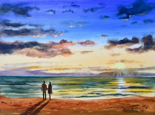 Golden sea (Linen canvas) by Gordon Bruce