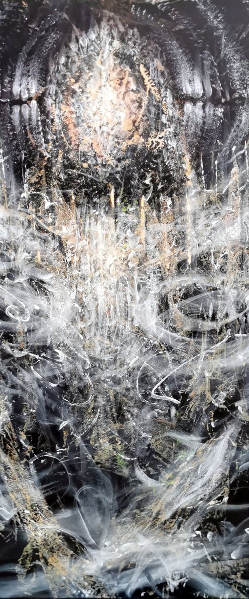 Large XXL enigmatic metaphysical light abstract angel composition by master KLOSKA by Kloska Ovidiu