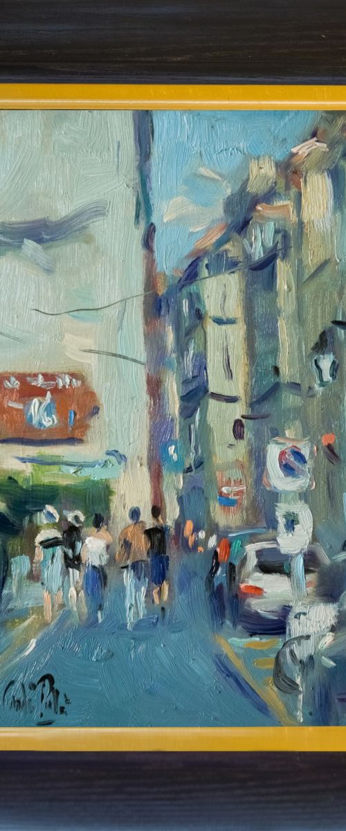 Street in Arles with Red Sign by Andre Pallat