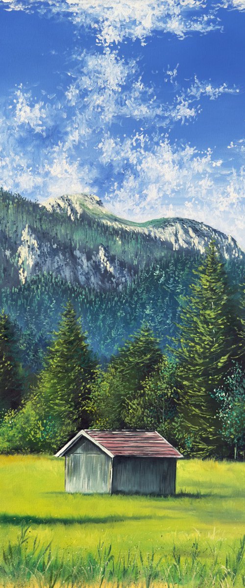 “Cabin in the Mountains” by Yuliia Halata