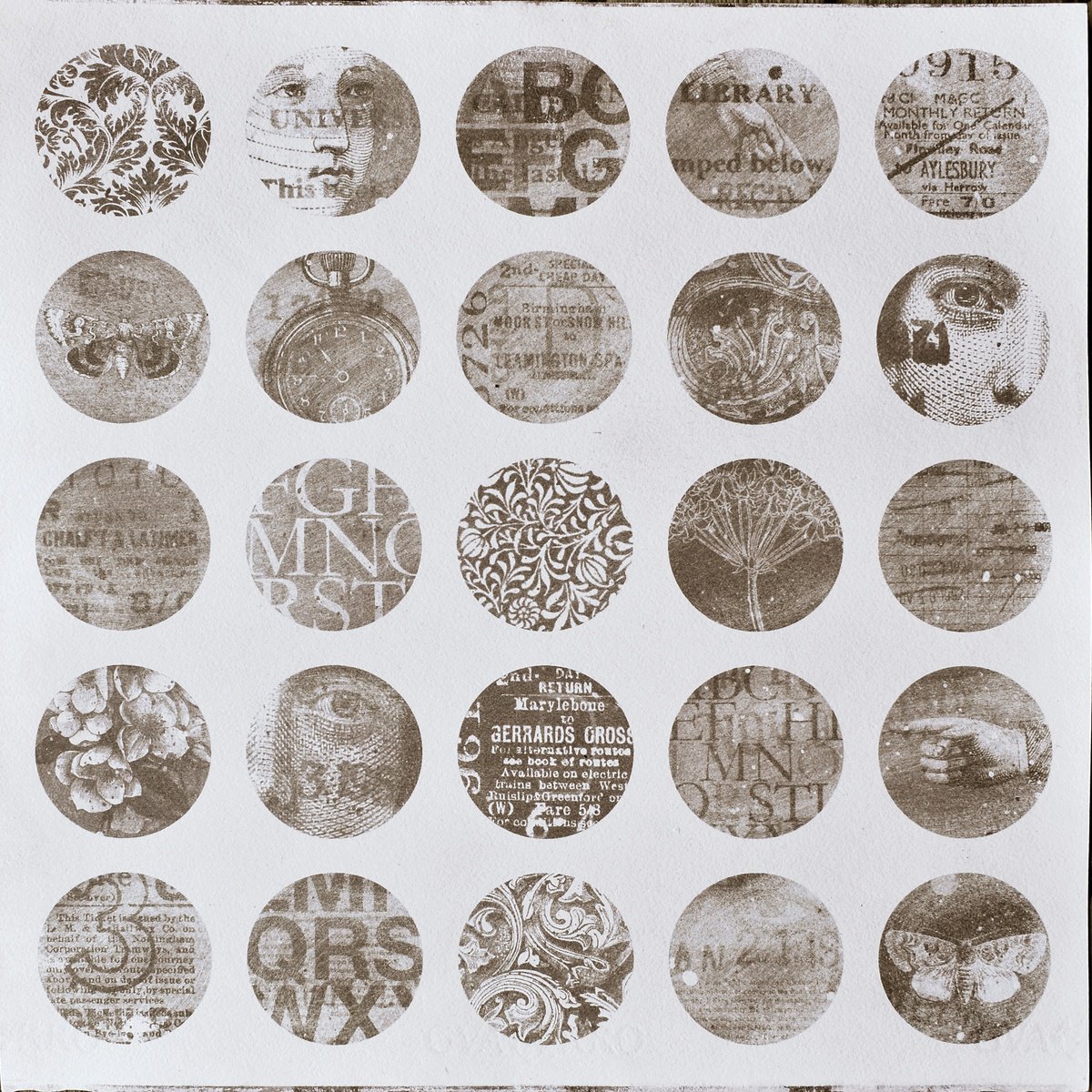 Cartoon Still Life Print By Manel Villalonga, 18 X 18", Gum Bichromate Brown, Original Artwork