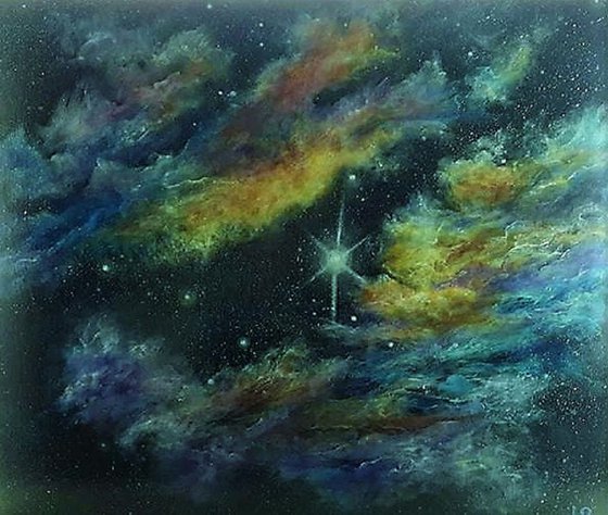 Virgo - Star Sign Space Nebula Painting, Impressionist