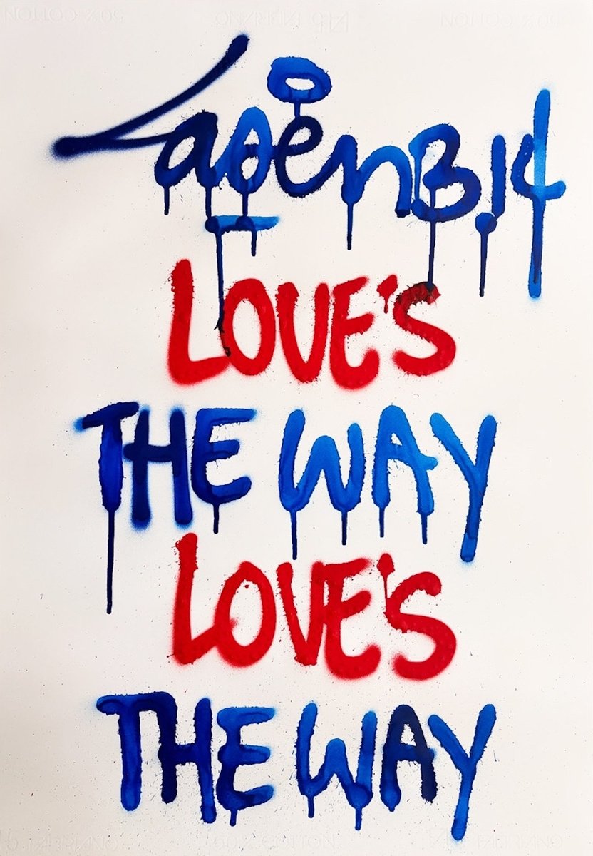 Urban And Pop Abstract Painting By Laser 3.14, 20 X 28", Love