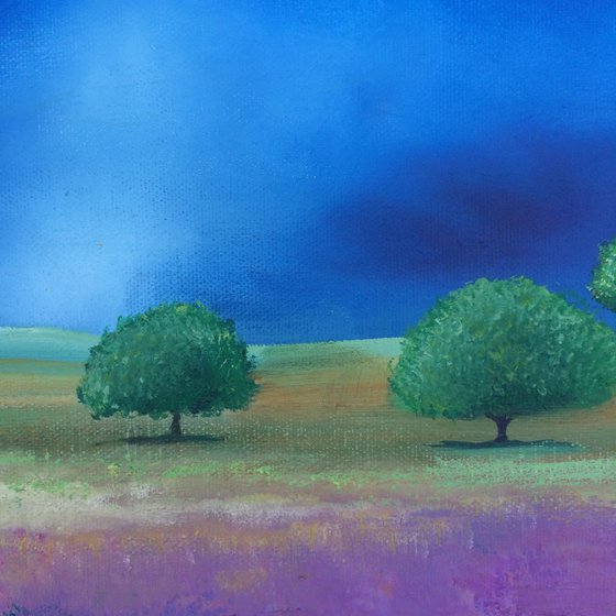 Three trees on the hill