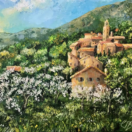 Springtime in Provence no 2  -landscape painting