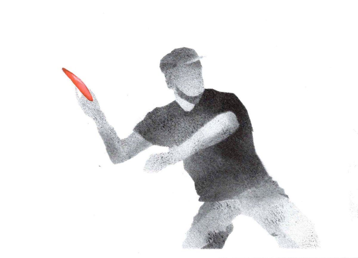 Discgolf sportsmen figure 2 - print by Anna Boginskaia