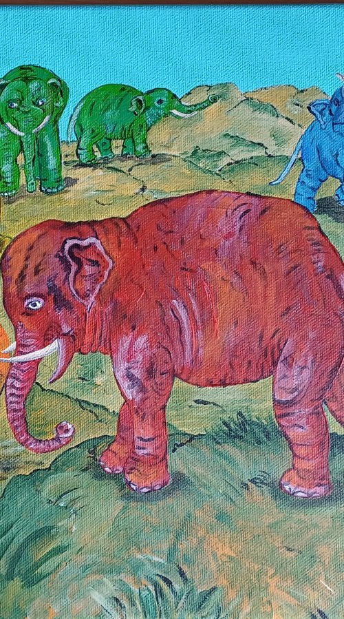 Rainbow Elephants by Corinne Hamer