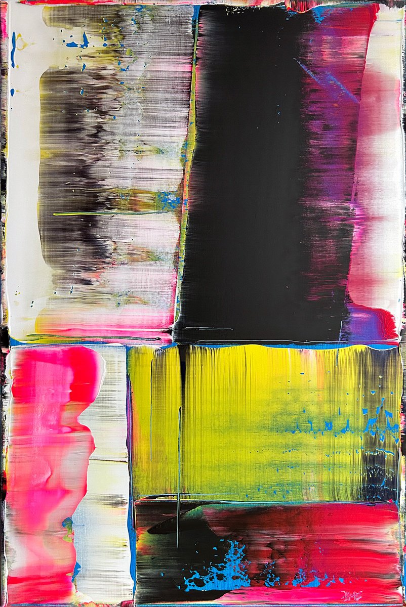 Urban And Pop Abstract Acrylic Painting By Preston M. Smith (Pms), 24 X 36", "You Don