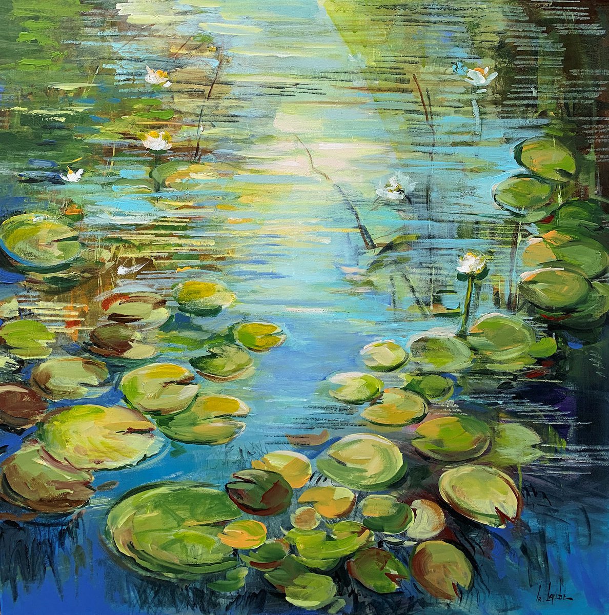 Summer reflection at the pond by Irina Laube