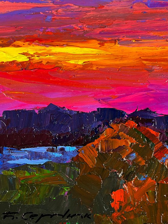 Crimson Sunset in Nature