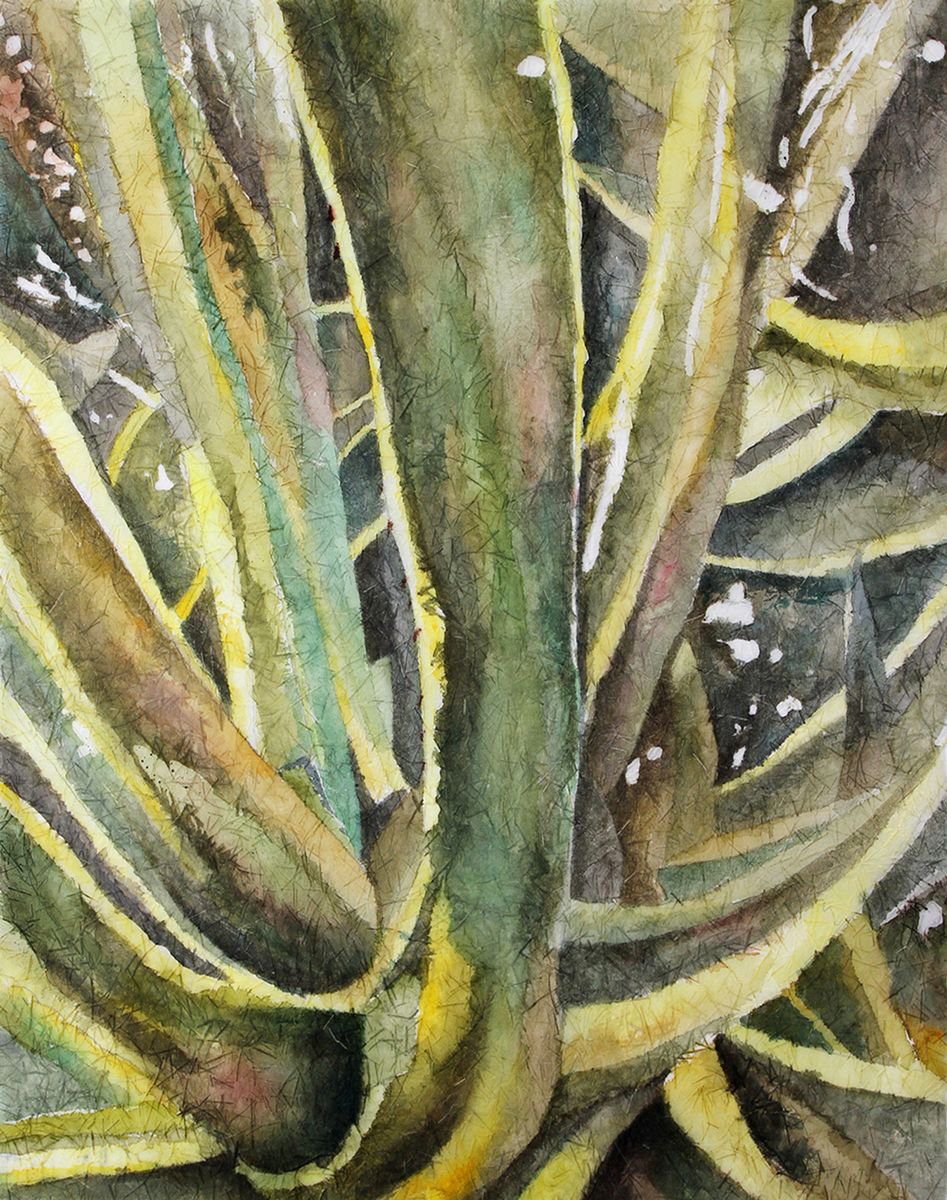 Photorealistic Botanical Watercolour By Rosie Brown, 19 X 24", Tropical Greens, Original Artwork
