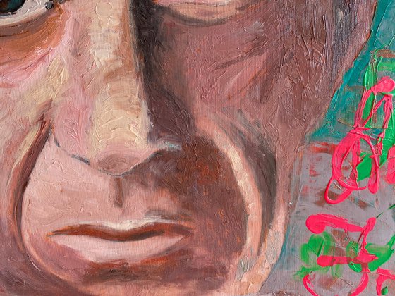 Pop Art Painting, Pablo Picasso Portrait - ANTIFRAGILE - 34x36in (90*85cm)