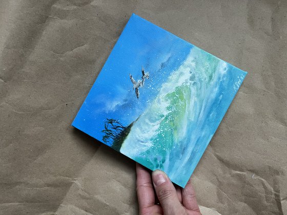 Sea waves 9,5x9,5 inches