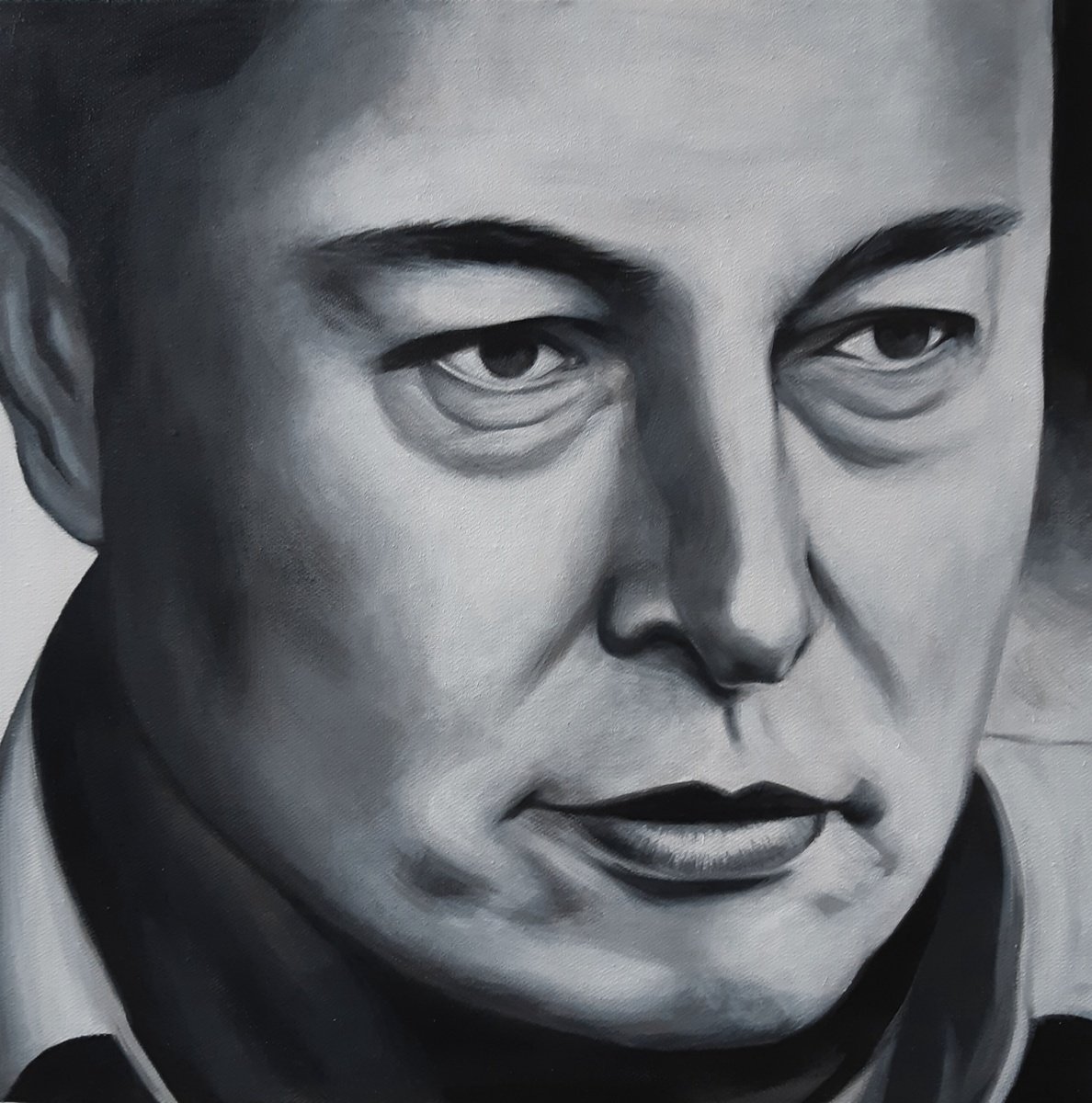 Mind Of The Future: Elon Musk By Lana Pochikyan, 16 X 16, Artwork For Sale On Artfinder