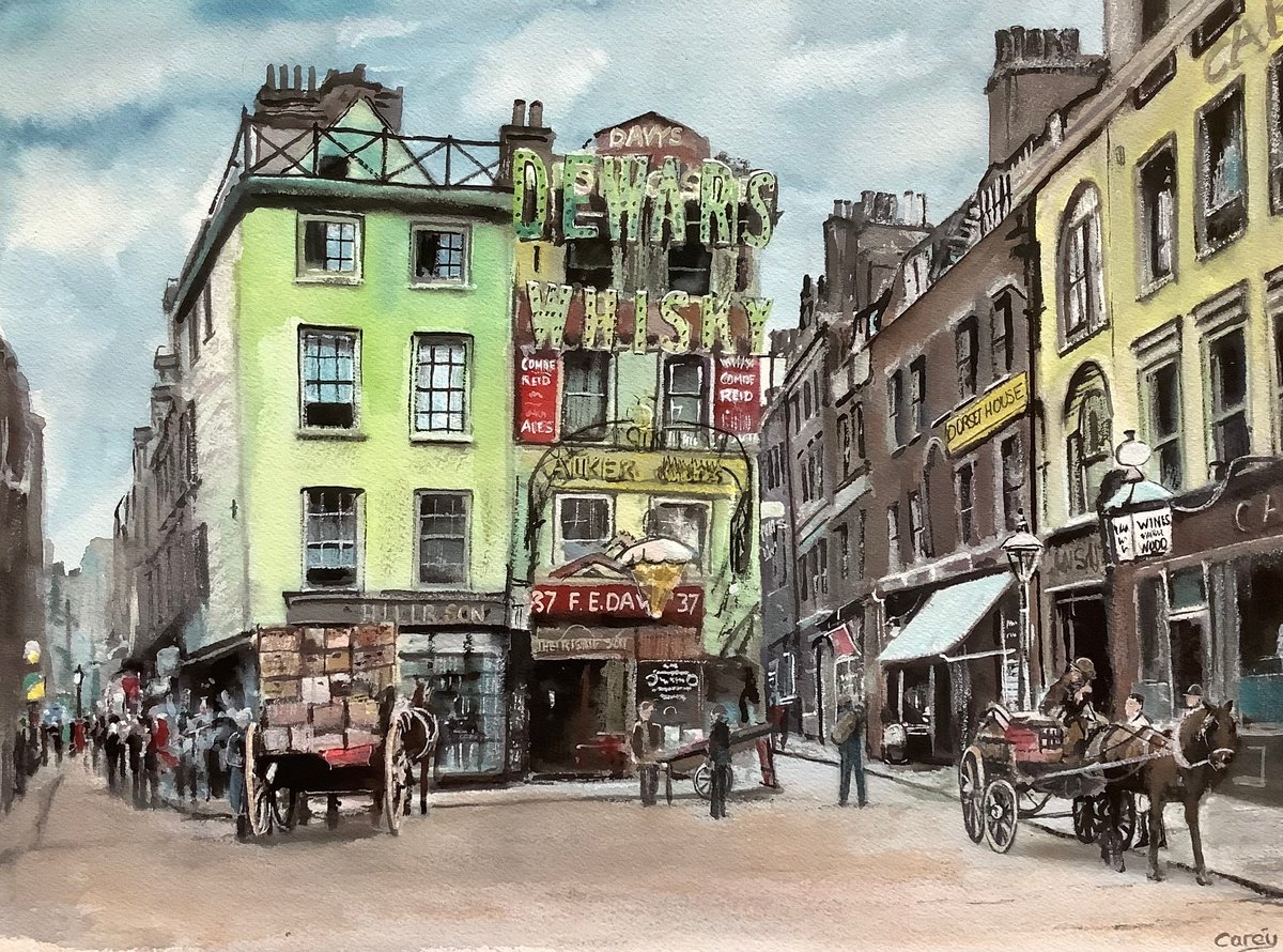 Impressionistic Cityscapes Watercolour By Darren Carey, 15 X 11, Old London, Original Artwork