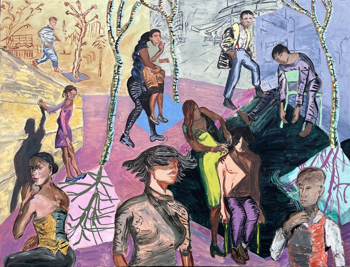 Expressive Portrait Oil Painting By Frank Creber, 40 X 30, Palm 2 Shop 2023, Original Artwork