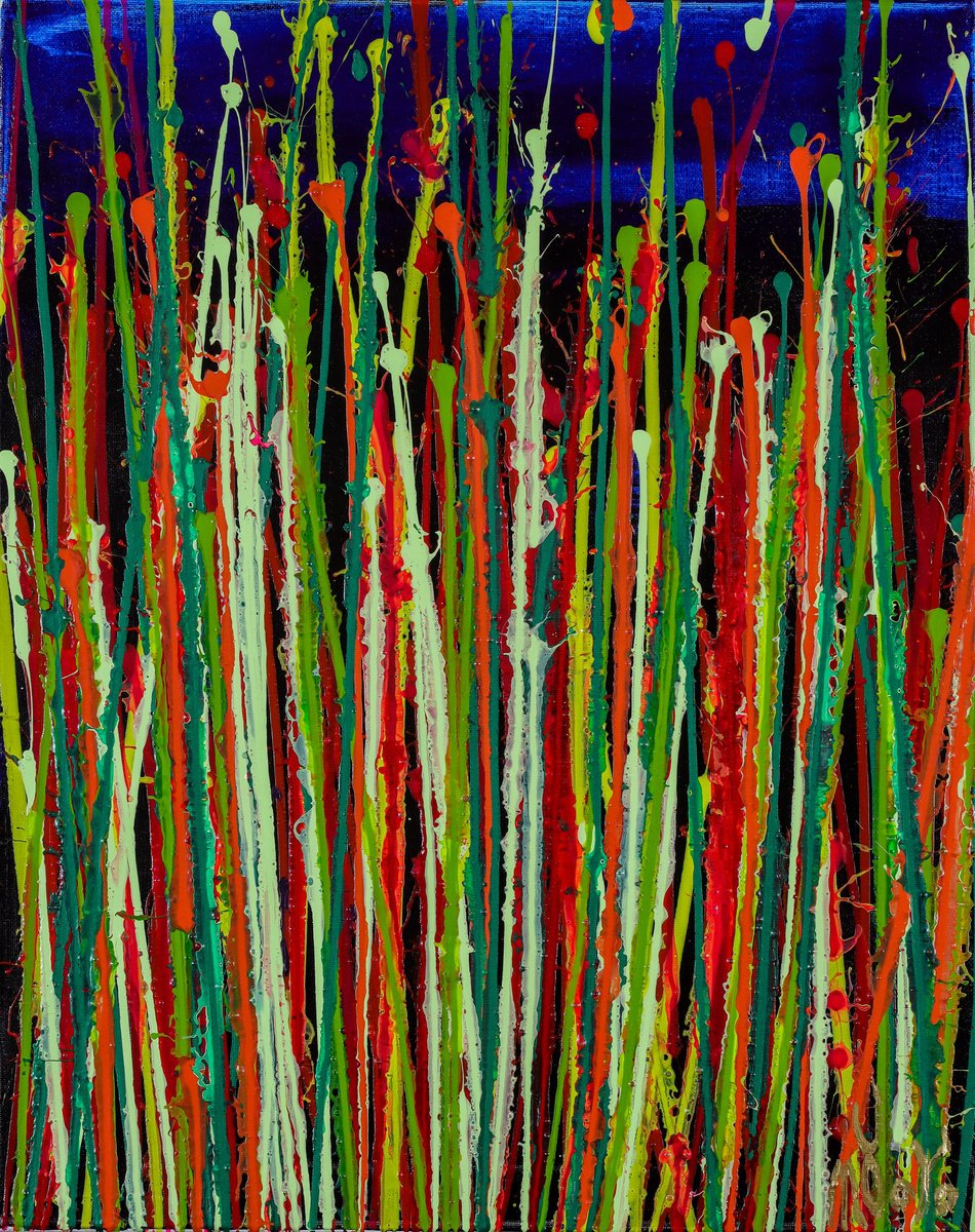 Abstract Acrylic Painting By Nestor Toro, 16 X 20", Constantly Dreaming 1, Original Artwork