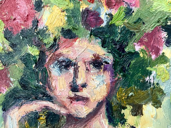 Woman Face with Flower Crown