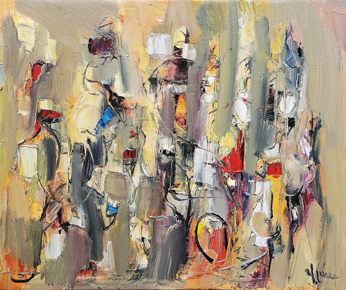 Abstract Oil Painting By Vlas Ayvazyan, 24 X 20", The Shape Of Motion, Original Artwork