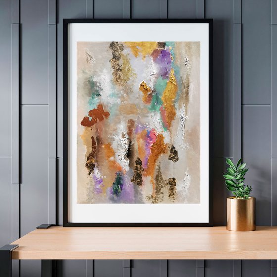 Contemporary painting with the addition of gold