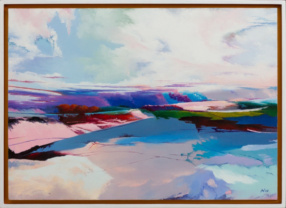 Abstract Landscape Oil Painting By Oleksii Vylusk, 29 X 21", Abstract Landscape 21, Original Artwork