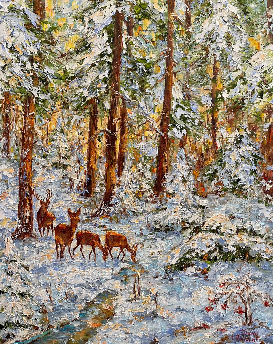 In The Winter Forest By Diana Malivani, 16 X 20, Artwork For Sale On Artfinder